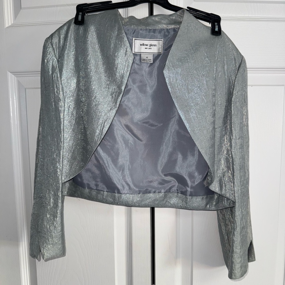 Willow Silver Blazer with Metallic Sheen
